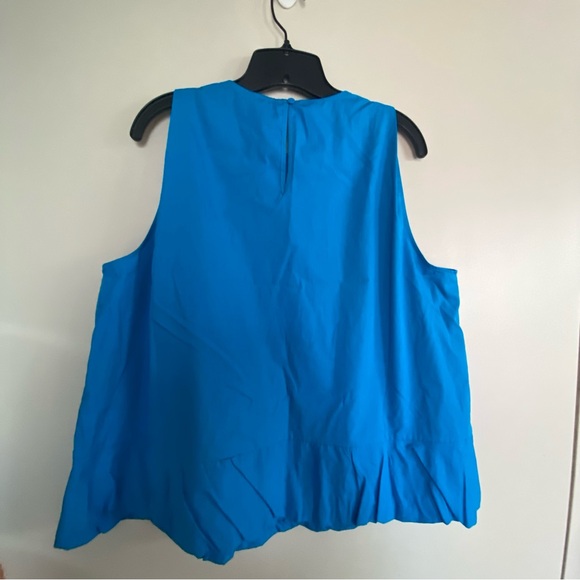 NWT Anthropologie | Maeve | Blue Sleeveless Bubble 100% Cotton Top, L - Picture 9 of 10